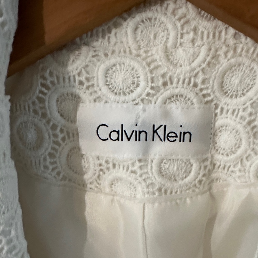 Calvin Klein Cream Blazer and Skirt Set sz Large - Picture 16 of 17